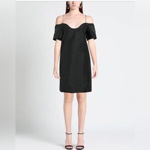 Ganni Black Taffeta Mini Dress